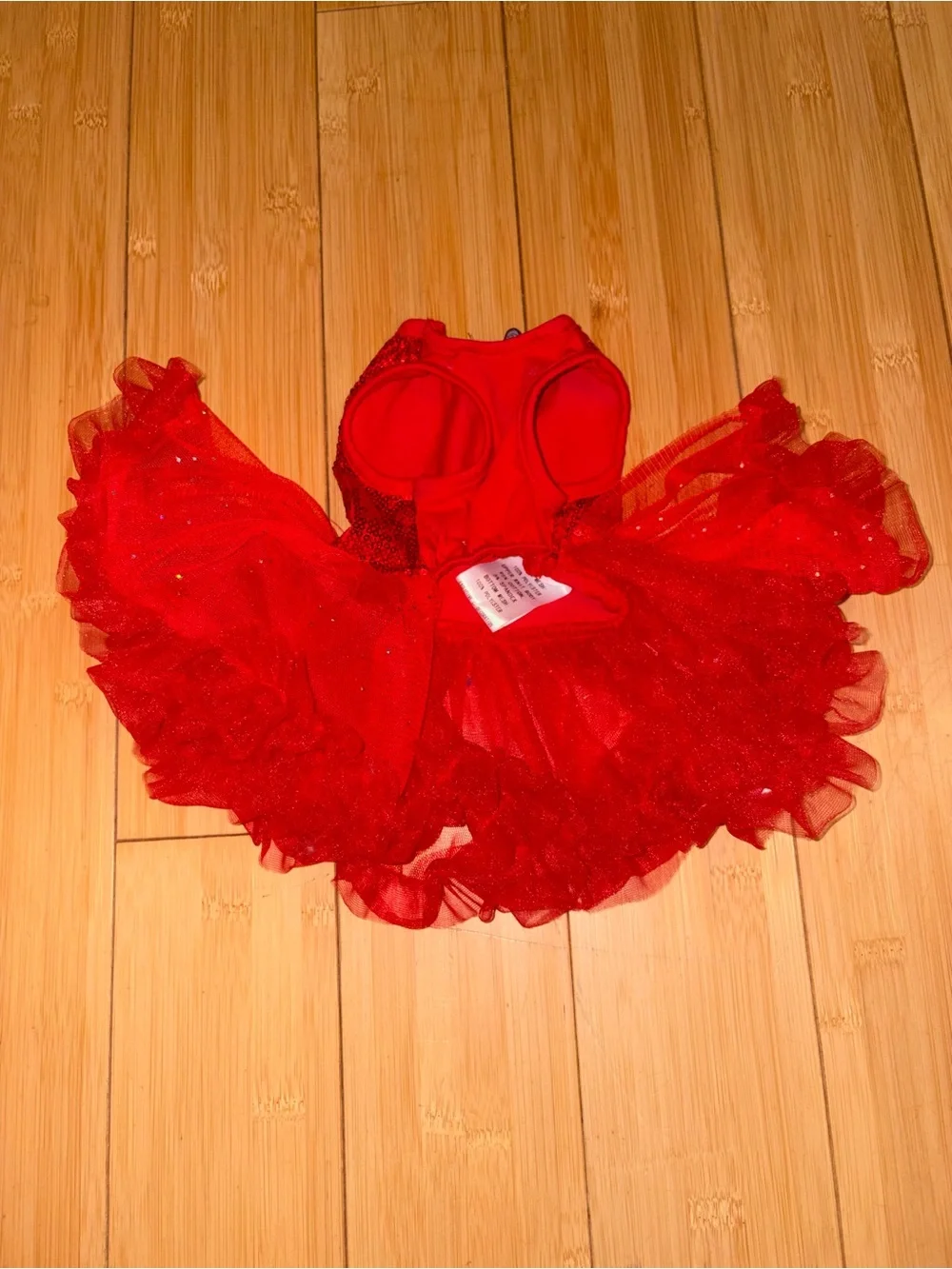 PAWPATU Red Chiffon Sparkle Sequin Tutu Dress!